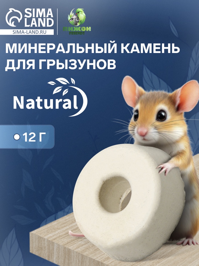Минеральный камень «Пижон» для грызунов, 12 г - Фото 1