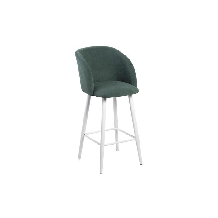 Барный стул Милли Катания велюр изумруд/ Хард металл белый - Фото 1
