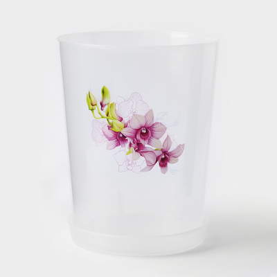 Горшок для орхидей с поддоном, 3.5 л, пластиковый, прозрачный