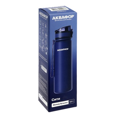 Фильтр-бутылка "Аквафор", очистка от хлора, примесей, сменная насадка, синяя