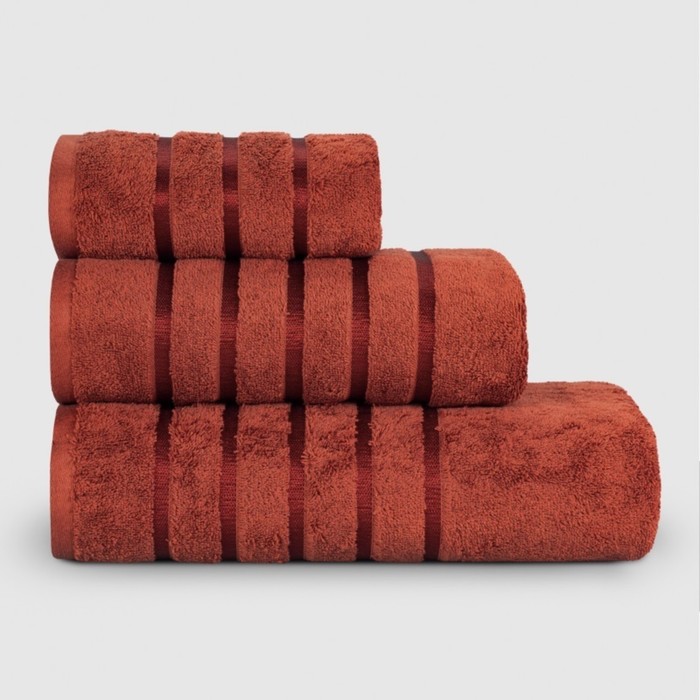 Полотенце махровое «Кингсли», размер 70х140 см, цвет оранжево-красный