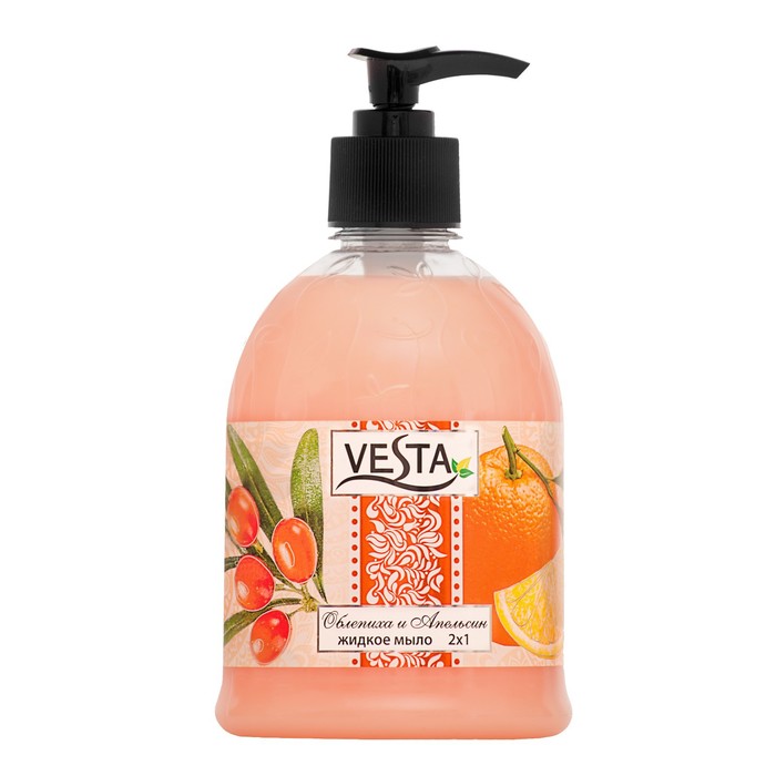 Жидкое мыло Vesta 2 в 1 «Облепиха и апельсин», 500 мл - Фото 1
