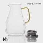 Кувшин Magistro «Богема. Льдинка», 1.95 л, 9×17×20 см, с крышкой, стекло, прозрачный - Фото 2