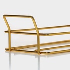 Менажница Magistro «Званый прием», 2 секции, 250 мл, 21.5×9.5×6 см, стекло, прозрачная, форма ручек МИКС, золотистая - Фото 4