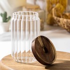 Банка стеклянная для сыпучих продуктов с деревянной крышкой Magistro «Дафна», 700 мл, 9×15 см - Фото 2