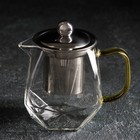 Чайник стеклянный заварочный Magistro «Льдинка», 300 мл, с металлическим ситом - фото 295526720