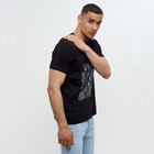 Футболка мужская MINAKU с фирменным принтом цвет чёрный, р-р 56 7452139