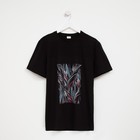 Футболка мужская MINAKU с фирменным принтом цвет чёрный, р-р 56 7452139