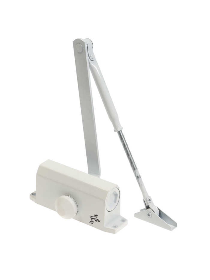 УЦЕНКА Доводчик дверной ТУНДРА D40WW, до 40 кг, белый - Фото 1