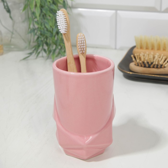 Стакан для зубных щеток «Розовый»,11 х 7,5 см - Фото 1