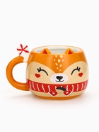 Кружка новогодняя керамическая «Белочка», 400 мл, ручная работа - Фото 2