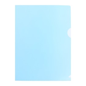Папка-уголок, А5, 180 мкм, Calligrata, прозрачная, синяя (комплект 20 шт)