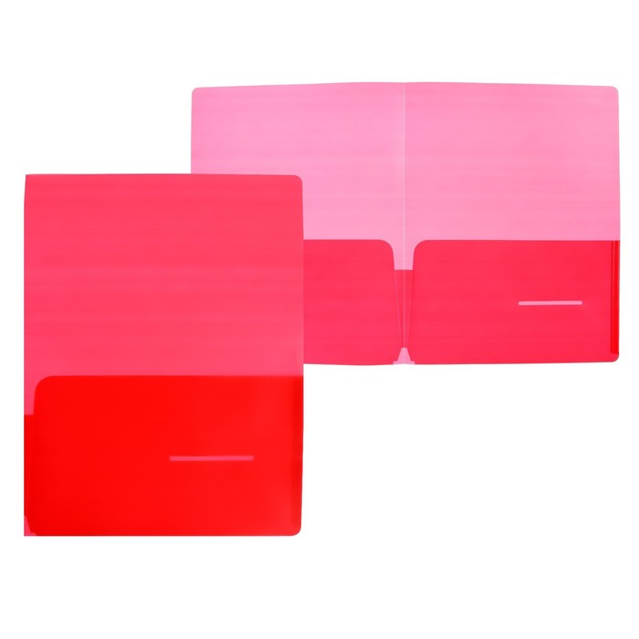Папка-уголок, А4, 180 мкм, Calligrata, 2 внутренних кармана, прозрачная, красная - Фото 1