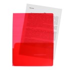 Папка-уголок, А4, 180 мкм, Calligrata, 2 внутренних кармана, прозрачная, красная - Фото 2