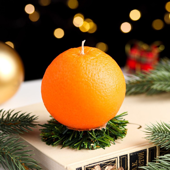 Свеча новогодняя "Апельсин средний" - Фото 1