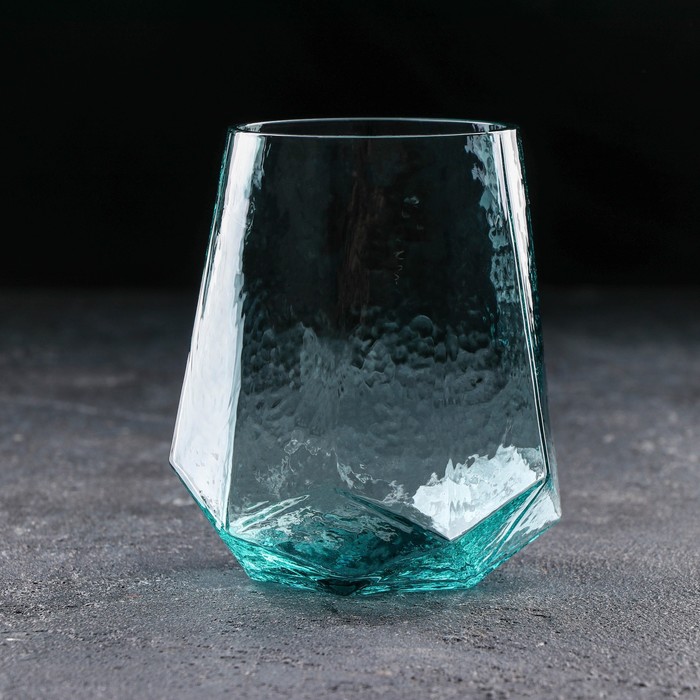 Стакан стеклянный Magistro «Дарио», 450 мл, цвет изумрудный - фото 1885333123