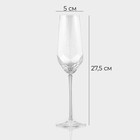 Бокал для шампанского Magistro «Дарио», 180 мл, 5×27.5 см, стекло, прозрачный - Фото 2