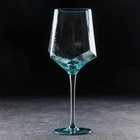 Бокал стеклянный для вина Magistro «Дарио», 500 мл, 7,3×25 см, цвет изумрудный - Фото 2