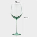 Бокал для вина Magistro «Дарио», 500 мл, 7.3×25 см, стекло, бирюзовый - Фото 2