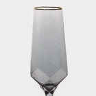 Набор бокалов из стекла для шампанского Magistro «Дарио», 180 мл, 7×27,5 см, 2 шт, цвет графит - Фото 4