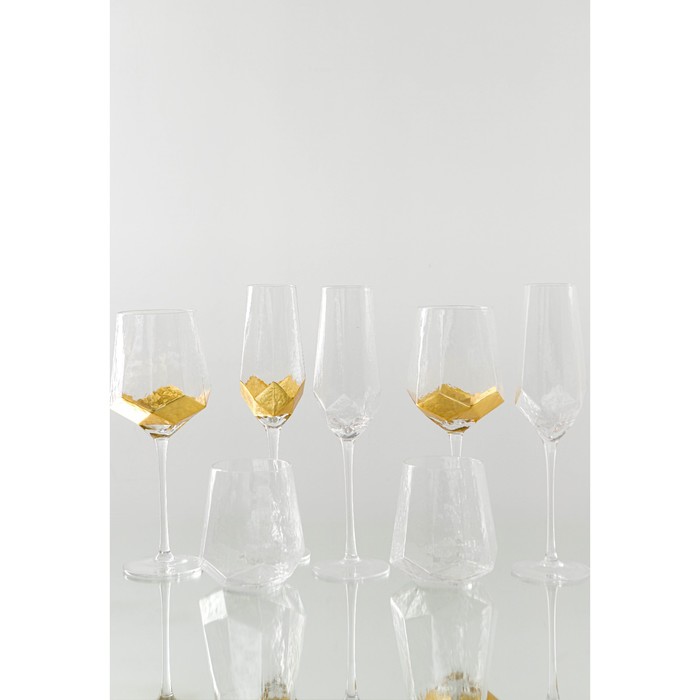 Набор бокалов из стекла для шампанского Magistro «Дарио», 180 мл, 7×27,5 см, 6 шт, цвет золотой - фото 1908861528
