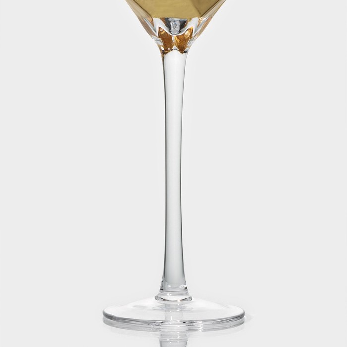Набор бокалов из стекла для шампанского Magistro «Дарио», 180 мл, 7×27,5 см, 6 шт, цвет золотой - фото 1908861523