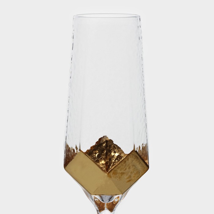 Набор бокалов из стекла для шампанского Magistro «Дарио», 180 мл, 7×27,5 см, 6 шт, цвет золотой - фото 1908861524