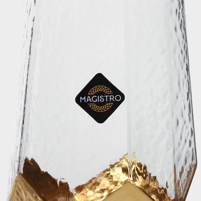 Набор бокалов из стекла для шампанского Magistro «Дарио», 180 мл, 7×27,5 см, 6 шт, цвет золотой - фото 1908861530