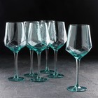 Набор бокалов из стекла для вина Magistro «Дарио», 500 мл, 7,3×25 см, 6 шт, цвет изумрудный - фото 4601178
