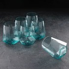 Набор стаканов стеклянных Magistro «Дарио», 450 мл, 10×11,5 см, 6 шт, цвет изумрудный - Фото 2
