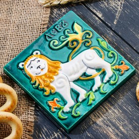 

Изразец "Лев отминка", ярославская майолика, 10х10 см