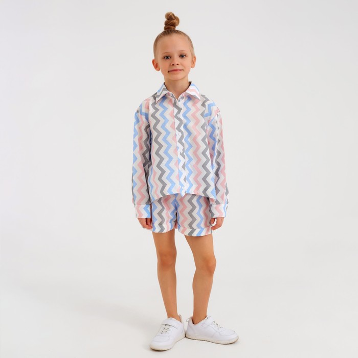 Шорты для девочки MINAKU: Cotton Collection цвет белый, рост 116 - Фото 1