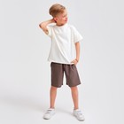 Шорты-бермуды детские MINAKU: Cotton collection цвет коричневый, рост 110 - Фото 4