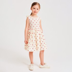 Платье для девочки MINAKU: Cotton Collection цвет бежевый, рост 122