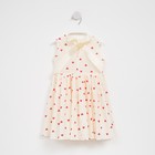 Платье для девочки MINAKU: Cotton Collection, бежевое, рост 122 см - фото 49299298