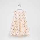 Платье для девочки MINAKU: Cotton Collection, бежевое, рост 122 см - фото 49299293