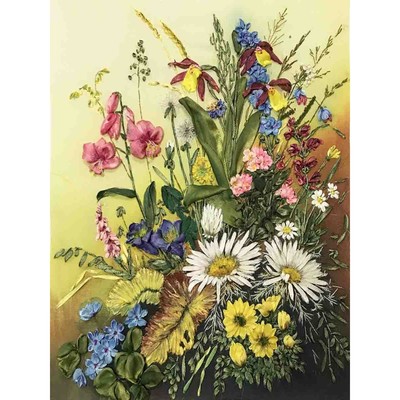 Набор для вышивания лентами, 27 × 35 см, «Луговые цветы»