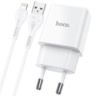 Сетевое зарядное устройство Hoco N9, USB - 2.1 А, кабель Lightning 1 м, белый 7687015 - фото 14611979