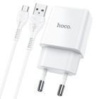 Сетевое зарядное устройство Hoco N9, USB - 2.1 А, кабель microUSB 1 м, белый - Фото 4