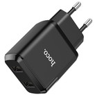 Сетевое зарядное устройство Hoco N7, 2 USB - 2.1 А, черный - Фото 2