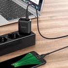 Сетевое зарядное устройство Hoco N7, 2 USB - 2.1 А, кабель microUSB 1 м, черный 7687020 - фото 14027482