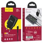 Сетевое зарядное устройство Hoco N7, 2 USB - 2.1 А, кабель microUSB 1 м, черный 7687020 - фото 14027484