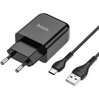 Сетевое зарядное устройство Hoco N2, USB - 2.1 А, кабель Type-C 1 м, черный - Фото 2
