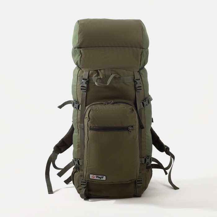 Рюкзак туристический, Taif, 60 л, отдел на затяжке, наружный карман, 2 боковых кармана, цвет оливковый - Фото 1