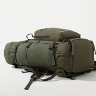 Рюкзак туристический, 60 л, отдел на затяжке, наружный карман, 2 боковых кармана, цвет оливковый - Фото 3