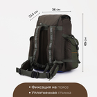 Рюкзак туристический, Taif, 65 л, отдел на стяжке, 3 наружных кармана, цвет хаки - Фото 2
