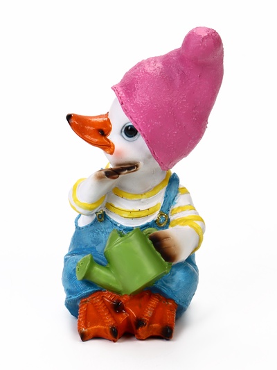 Садовая фигура из полистоуна «Утёнок с лейкой», 10×5.5×16 см