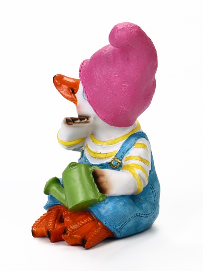 Садовая фигура из полистоуна «Утёнок с лейкой», 10×5.5×16 см