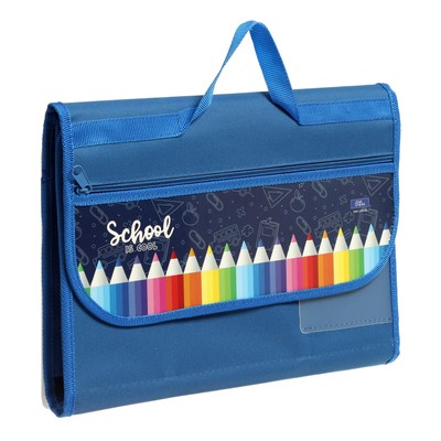 Папка для труда, А4, текстильная, 32.5×24 см «Карандаши»