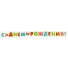 Гирлянда с плакатом "С Днем Рождением!" ромашки, 240 см, А3 - Фото 1